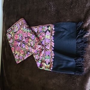 Wool embroidered shawl